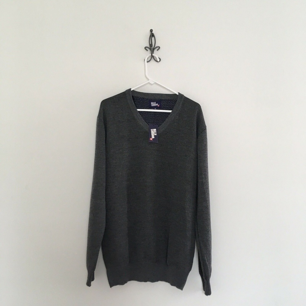 Billy London UK Gray V-Neck Sweater